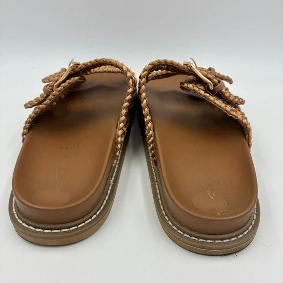 Joie Weaver Tan Macrame Double Buckle Slide Sandals Womens Size 8M Brown - Picture 10 of 16